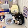 Japanese Ins Transparent Bar Pain Bag Backpack College Girl Summer New College Student Mini School Bag