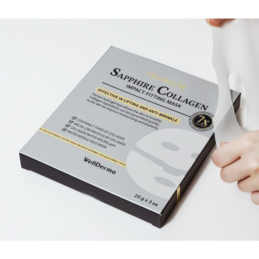 [Wellderma] Premium Saphir Kollagen Impact Fitting Maske 25g, 3 Stück