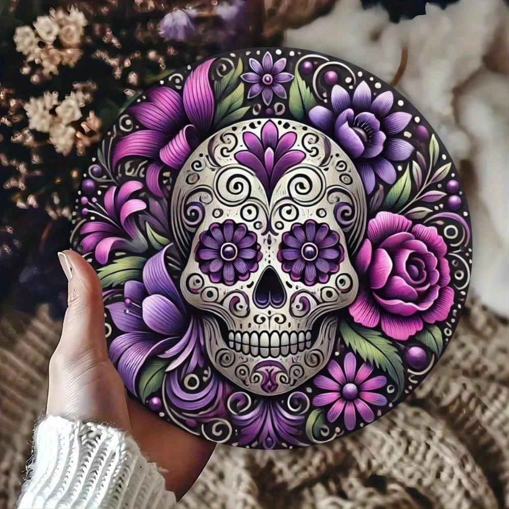 Vintage Metal Tin Sign Sugar Skull Wall Art Retro Decor For Home Bar Man Cave