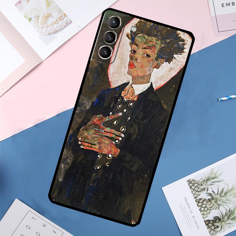 Egon Schiele Art Case For Samsung Galaxy S25 Ultra S21 S22 S24 S23 Ultra S9 S10 Plus S21 FE S25 FE Back Cover