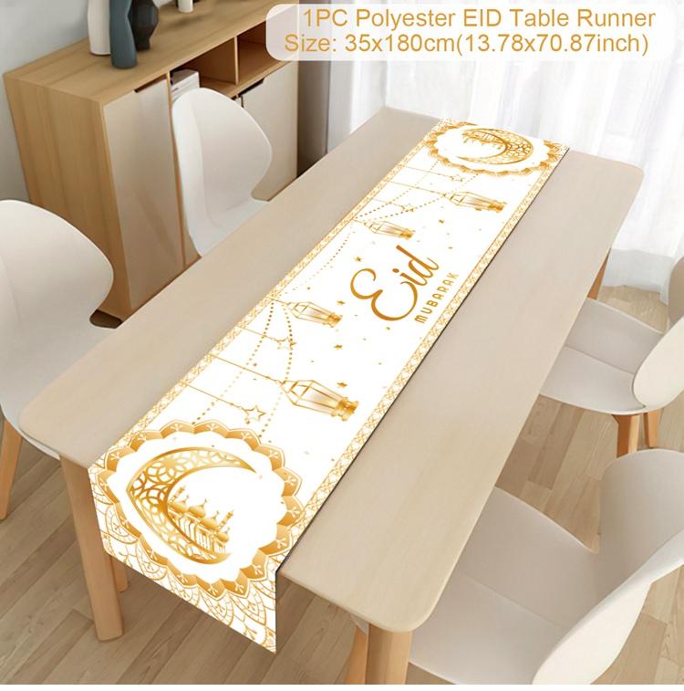 Eid Mubarak Tablerunner Ramadan Decoration For Home 2025 Islamic Muslim Party Supplies Eid Al Adha Ramadan Kareem Tablecloths