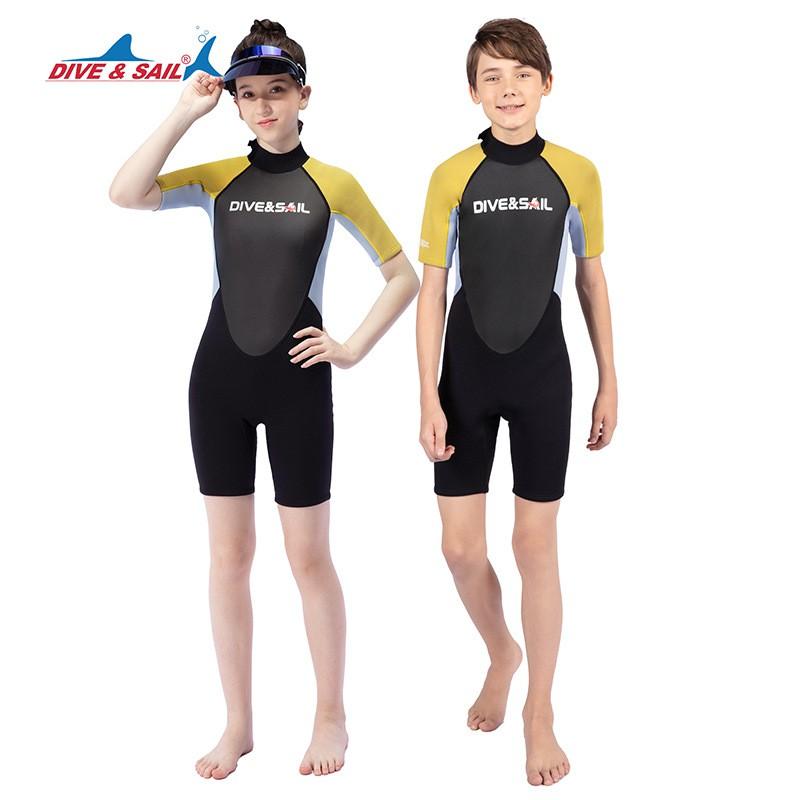 2.5mm Neoprene Wetsuit Kids Youth Snorkeling Surfing Swimming Warm Short Sleeve Full Body Suit