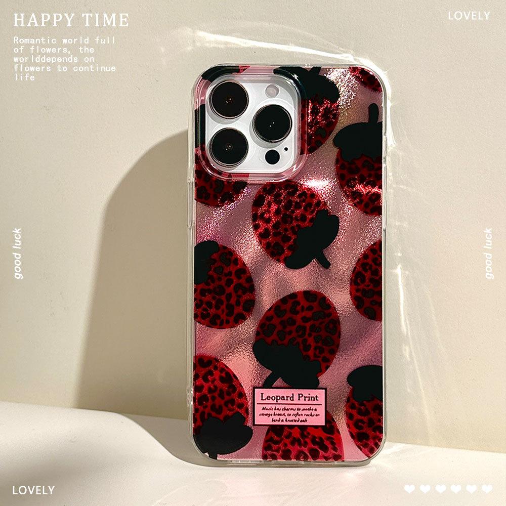 

Полноэкранный леопардовый принт с клубникой Подходит для чехла для мобильного телефона IPhone16 Защитный чехол Apple 15 Promax 14 Высокий класс 13 Apple 12PROMAX