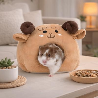 Semi-enclosed Mouse Shaped Hamster Warm Nest Windproof Thicken Hedgehog Hideout Nest Cartoon Cozy Pet Cave Pet Habitat