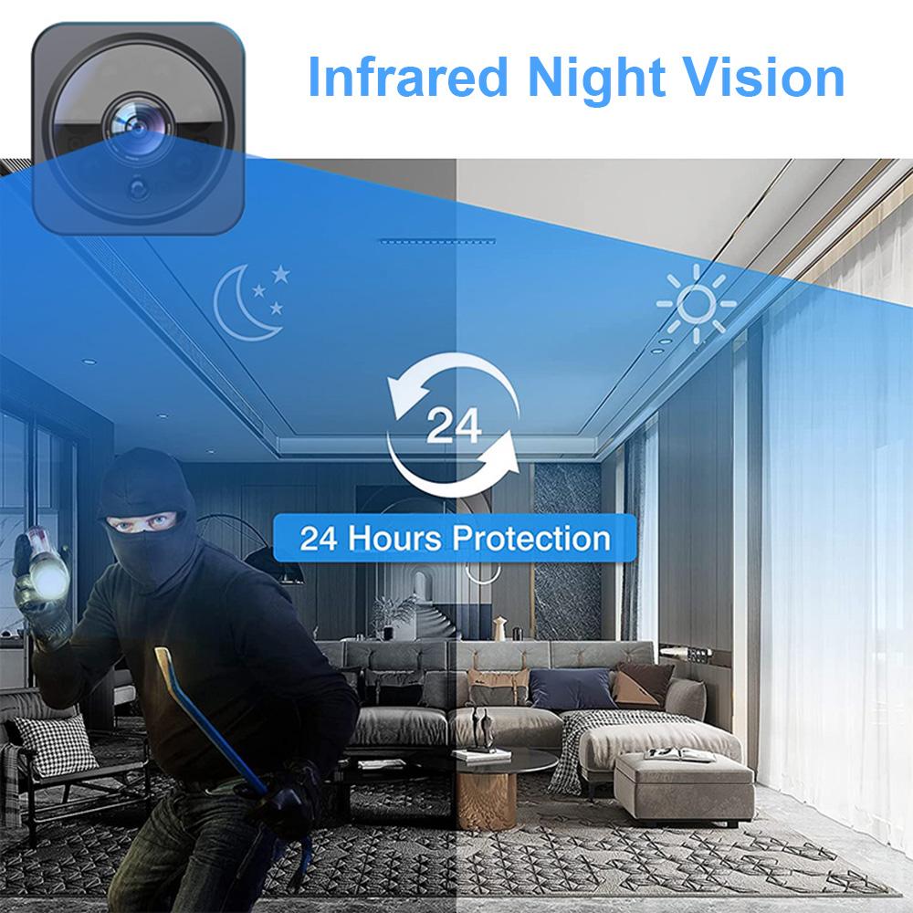 Mini 1080P trådløs skjermkamera Smart WiFi-kamera Innebygd batterimikrofon støtter natt