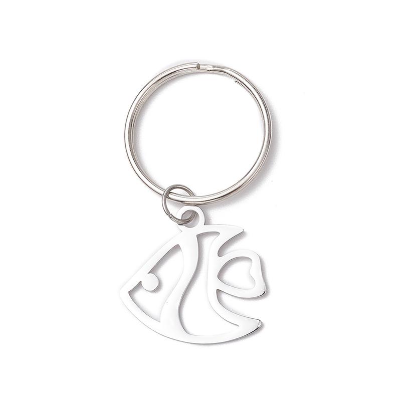 Sea Ocean Whale Pendant Stainless Steel Charms Keychains Accessories Trendy Jewelry Keyrings For Women Girl Decor Kids Gifts