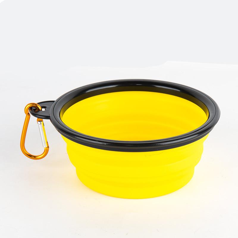 Portable 350ML Pet Food Bowl Durable Bowl Cat Dog Food Pet Silicone Collapsible Bowl Portable Travel Outdoor Water Food Bowl (Yellow,350ml) жёлтый