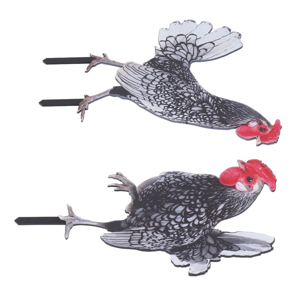 2ks Kuřecí výzdoba na dvorku Barevné poutavé realistické akrylové dekorativní zahradní slepice vytyčují ven