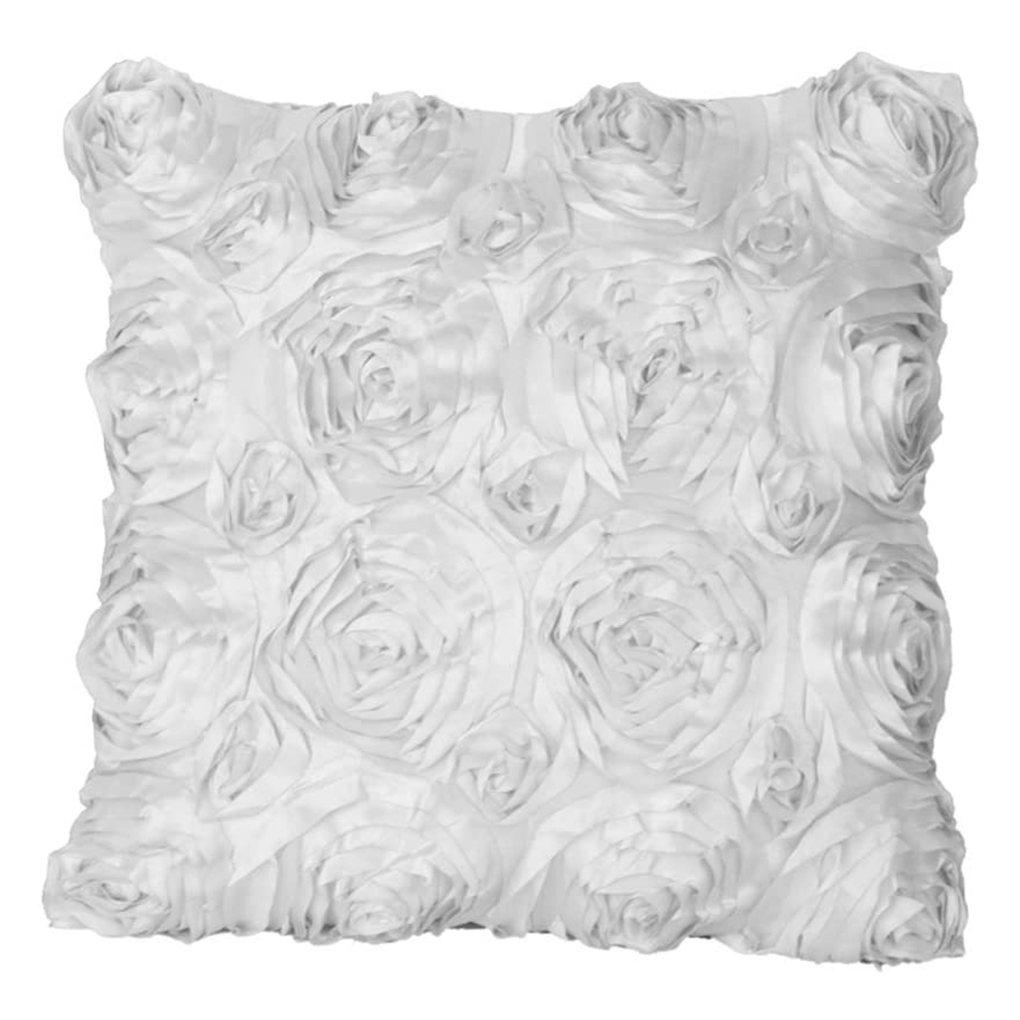 

Наволочка с атласным цветком, наволочка для дивана, кресла, декоративная наволочка для дома белый