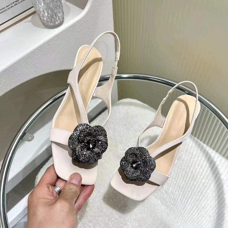 Fashion Elegant Simple Women Shoes 2025 Summer New Women High Heels Anti-slip Versatile Women Sandals Retro Temperament Women's Slippers