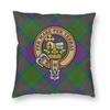 Clan Macdonald Crest Tartan Square Pillowcase Polyester Linen Velvet Creative Zip Decor Pillow Case Room Cushion Cover Wholesale