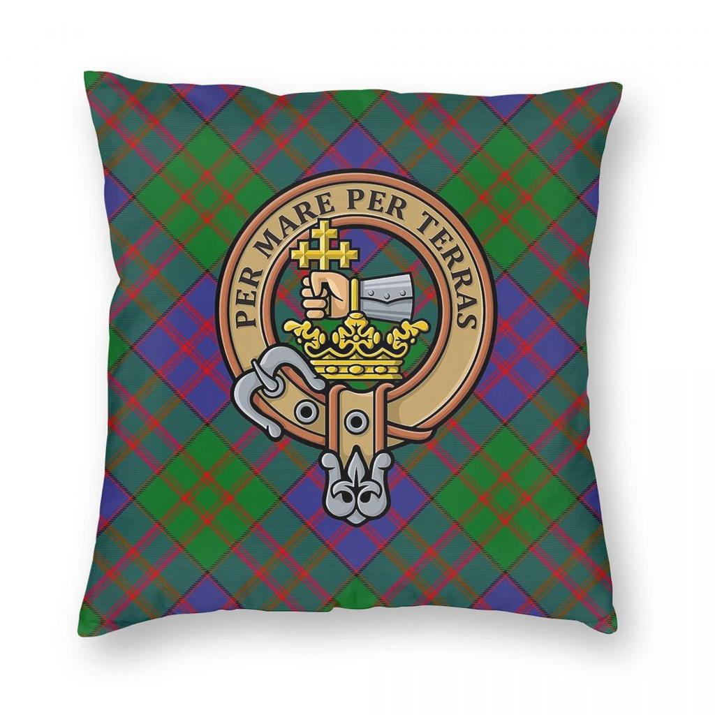 Clan Macdonald Crest Tartan Square Pillowcase Polyester Linen Velvet Creative Zip Decor Pillow Case Room Cushion Cover Wholesale