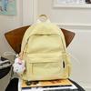 Japanese Soft Girl Bag Female Korean Version of Solid Color Joker Girl Backpack Junior High School Students High School Students Backpack.