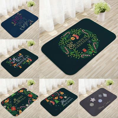 Grüner Weihnachtswillkommen-Fußabtreter Fußmatte Wohnzimmer Schlafzimmer Eingang Fußbodenmatte Esszimmer Weiche Matte Wohnzimmerteppich Festival Heimdekoration