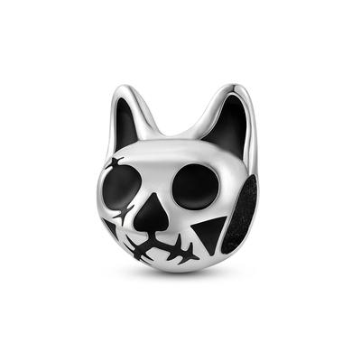 Funny Cat-Head Punk Beads Copper Plated Beads Fit Originalcharms Bracelet Beads Jewelry Fine Gifts For Women