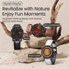 AUQ1 EUTOUR-Reloj Magnético de Bolas Unisex, Reloj con Elemento de Diseño de Madera, Correa de Cuero PU, Diseño Único de Agujas, Reloj Casual de Negocios