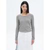 Neck Lace Jersey Top Grey