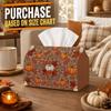 1pc Fall Botanical Tissue Box with Pumpkin Maple Leaf - Waterproof Foldable Toilet Paper Holder, Suitable for Living Room, Kitchen, Bathroom Decor, Du