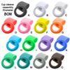 2Pc/Set 8cm 15 Colour Threaded Soft Silicone Cup Sleeve And Bottom Suit Heat Insulated Anti Slip Good Toughnes Odorless  Elastic