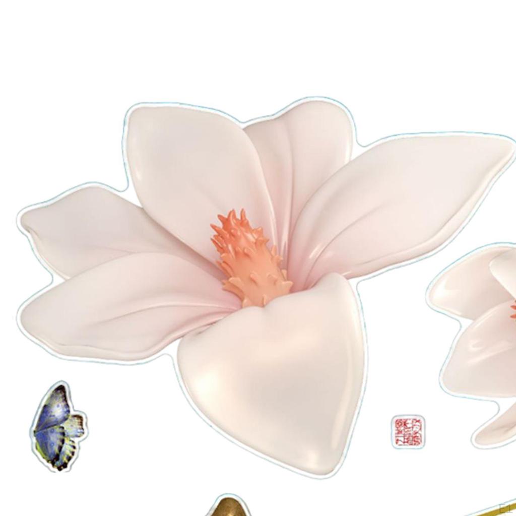 Blommig Väggdekal Blomma Dekal Kinesisk Stil Självhäftande Väggmålningar för Barn Barnkammare Korridor