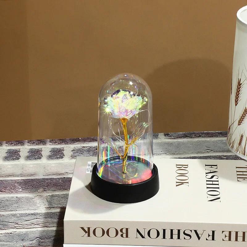 LED Simulation Rose Flower Light Beautiful Realistic Looking Night Light Rose Eternal Flower Party Supplies For Valentine's Day