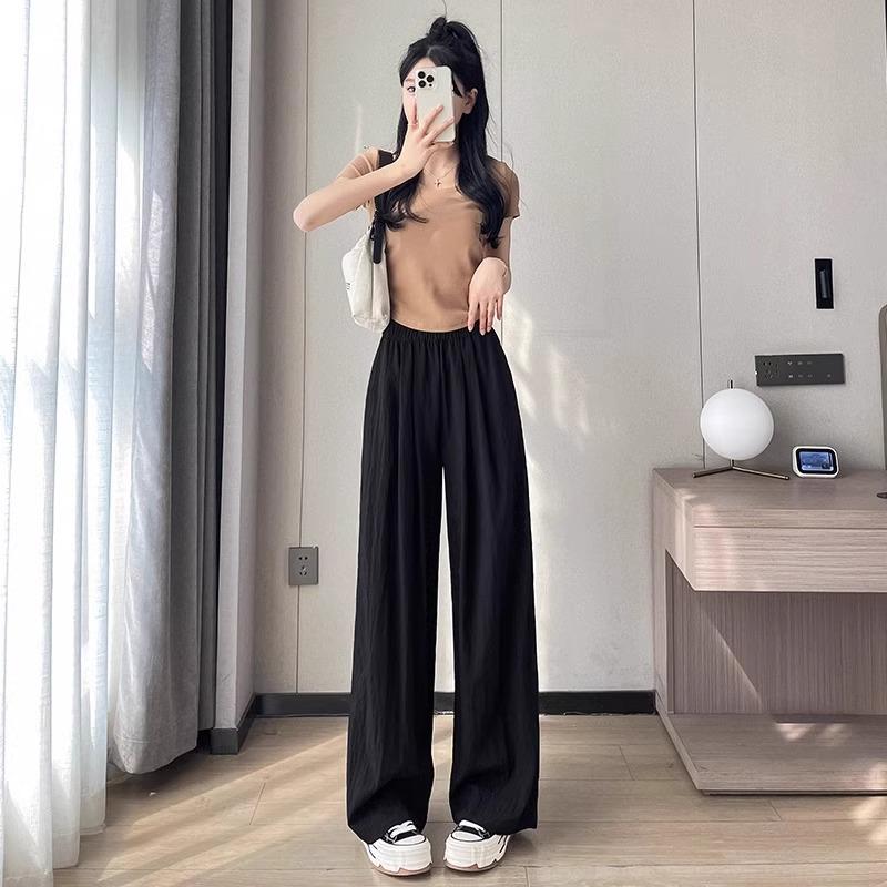 

Женские летние брюки цвета хаки Yamamoto из ледяного шелка с широкими штанинами - Легкие, Свободного кроя, Маленький размер, Защита от солнца S (80-100 lbs)