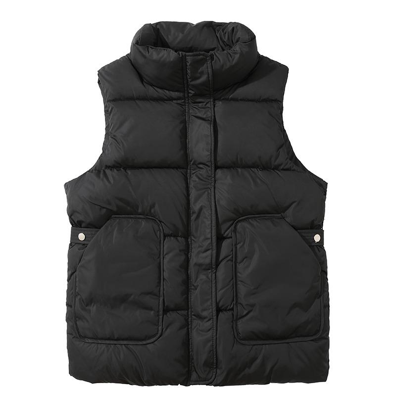 Down Cotton Vest for Women To Look Slim and Stylish New Fashion Autumn and Winter Stand Up Collar, Clip Waist, Versatile Sleeveless Camisole