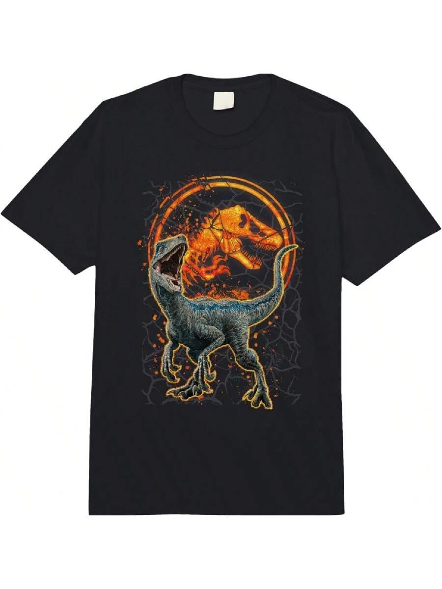 

Jurassic Worlds Two Blue Raptor Magma Icon Graphic Comforts Colorss Adult Heavyweight T-Shirt XXXXXL