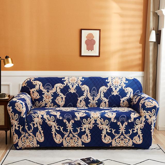 String Printed Sofa Furniture Protector Covers For Living Room Flexible Elasticized Slipcover Sectional Corner Sofa Covers 1 /2 /3 /4 -Chairer