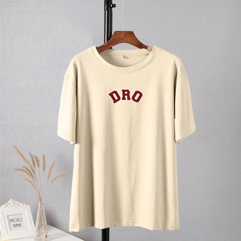 Shellsuning T-shirt stampate con lettera per donna T-shirt basic oversize a maniche corte estive Casual O-collo in cotone Abbigliamento Femlae Top gotici coreani
