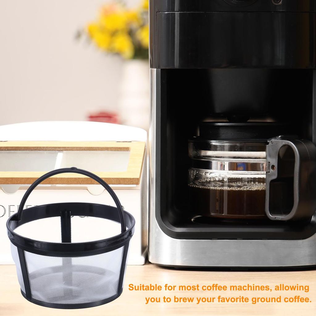 Uxcell 4-Cup Coffee Filter Baskets, Reusable Replacement Coffee Filter Baskets for Coffee Makers with Closed Bottoms, White, 4-Pack