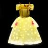 Vestito LED Luminoso per Bambina Ragazza Bambini Viola Verde Costume Cosplay Carnevale Festa di Compleanno Vestiti Costume di Halloween Abito da Ballo