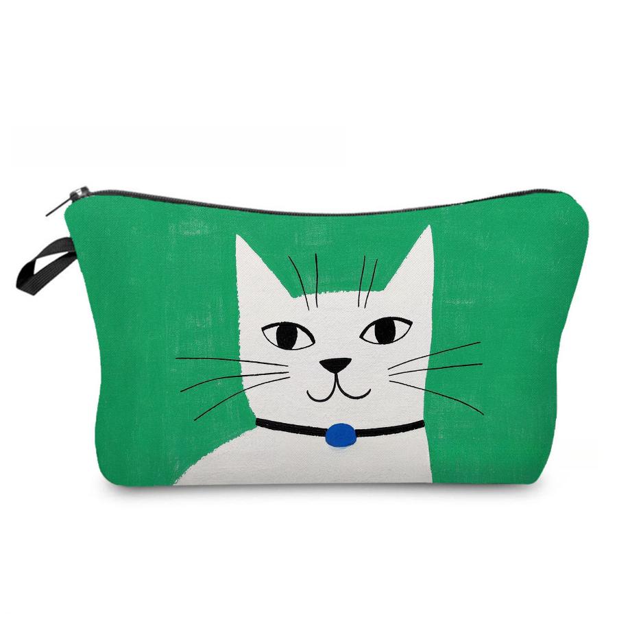 Women Cat Print Cosmetic Bag Toiletries Organize Travel Storage Case 6970 KTB