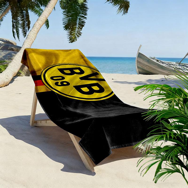 Borussia Dortmund Print Beach Towel, Large Soft Quick Dry Towel for Beach Camping Swimming