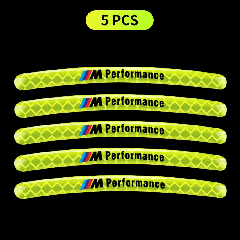 XSHTP1 Car Wheel Hub Sticker Reflective Night Driving Safety Luminous Sticker For BMW Performance F25 F26 F15 F16 E90 E91 E92 E60 E84