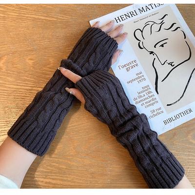 Mode Halbfinger Stricken Krapfen Ärmel Ärmel Handgelenkschoner Pullover Langarm Outdoor Reise Warmer Handärmel