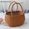 Rattan-Style Plastic Storage Basket with Cotton Rope Handle