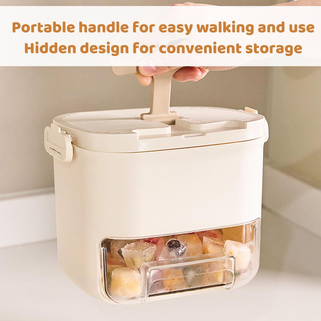 Household Ice Tray Mold Push-type Ice Storage Box With Lid Food Grade One Second Ice Removal