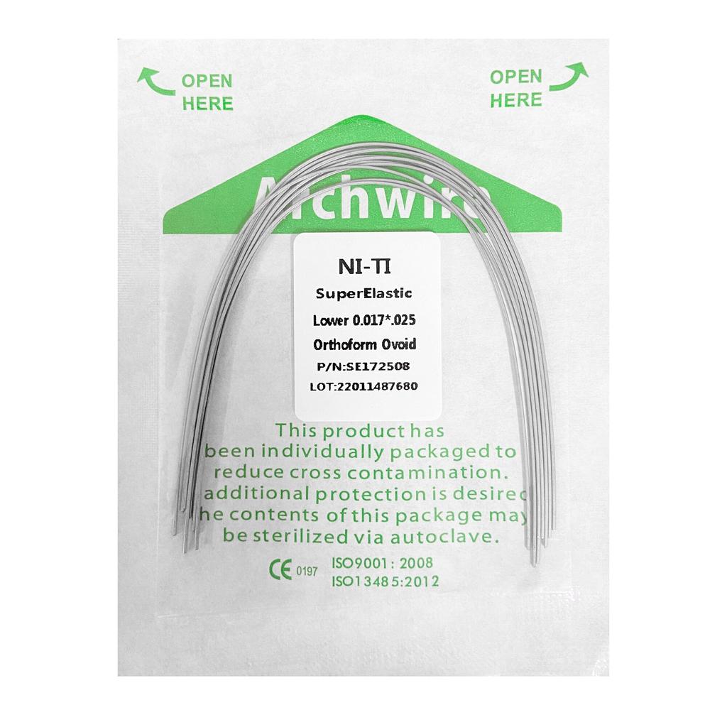 10 buc/pachet Sârmă dentar dentară super elastică ovoidă Niti rotundă/dreptunghiulară Sârmă de arc dentară Niti