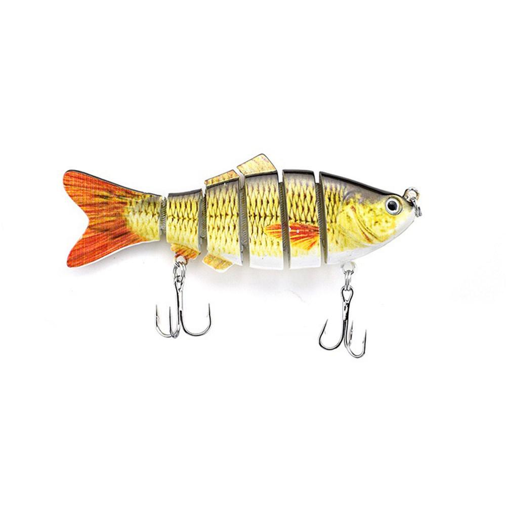 Fishing Lure 5 Segments Crank 3D Eyes Fish Shape Tackle Hook 10cm/17g 1pc