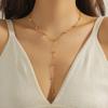 18K Gold Plated Station CZ Y-Drop Necklace, Dainty Cubic Zirconia Lariat Choker for Women, Trendy Jewelry