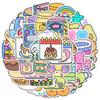 50 Sparkly Expression Doodle Stickers - Waterproof Decorative Art for Phone & Computer