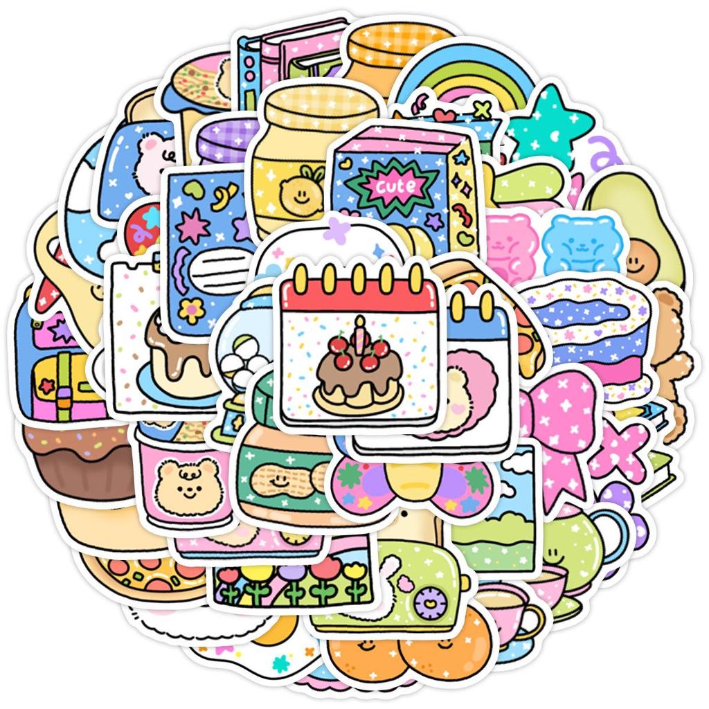 50 Sparkly Expression Doodle Stickers - Waterproof Decorative Art for Phone & Computer