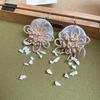 Silver Needle Round Resin Rattan Woven Earrings - Light Luxury High-End Studs, Fashionable Temperament Design