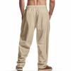 Spring and Summer Lace-up Pants Men's Breathable   Linen Loose Casual Sports Trousers Men