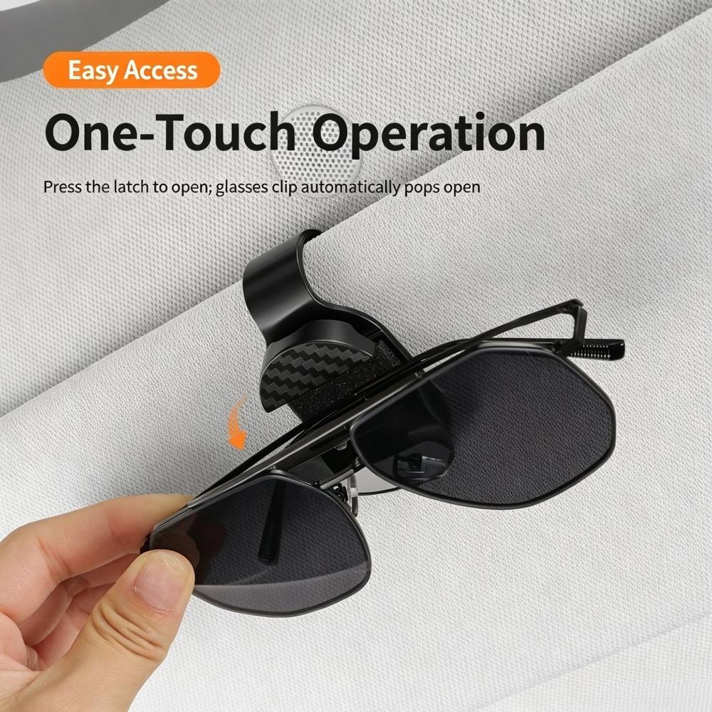 1Pc Carbon Fiber Texture Universal Car Sun Visor Sunglasses Clip Anti-Scratch Sponge Eyeglasses Storage Holder