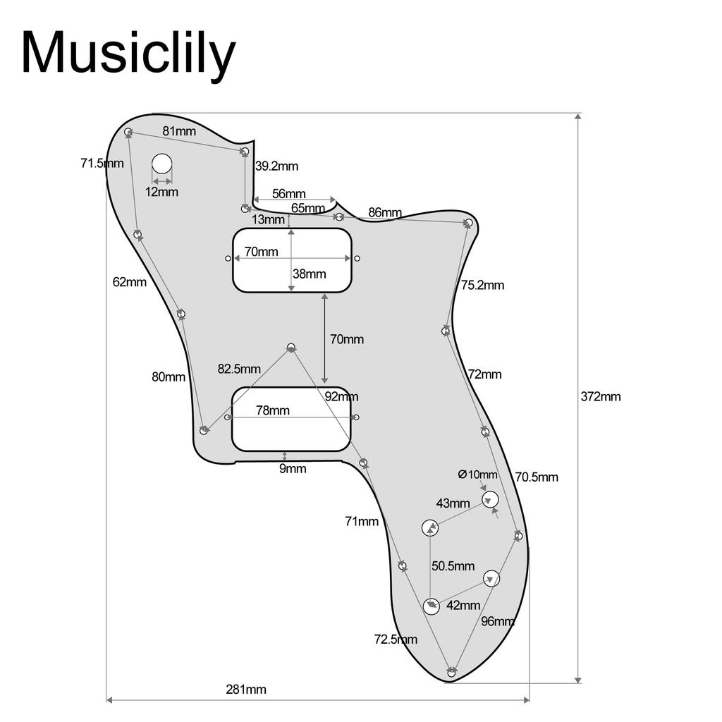 Musiclily Pro 15-Hole Telecaster Pickguard for Fender Mexican 72 Tele Deluxe Electric Guitar with 2 Ham Mounts, Mint Green, 3-Piece Set
