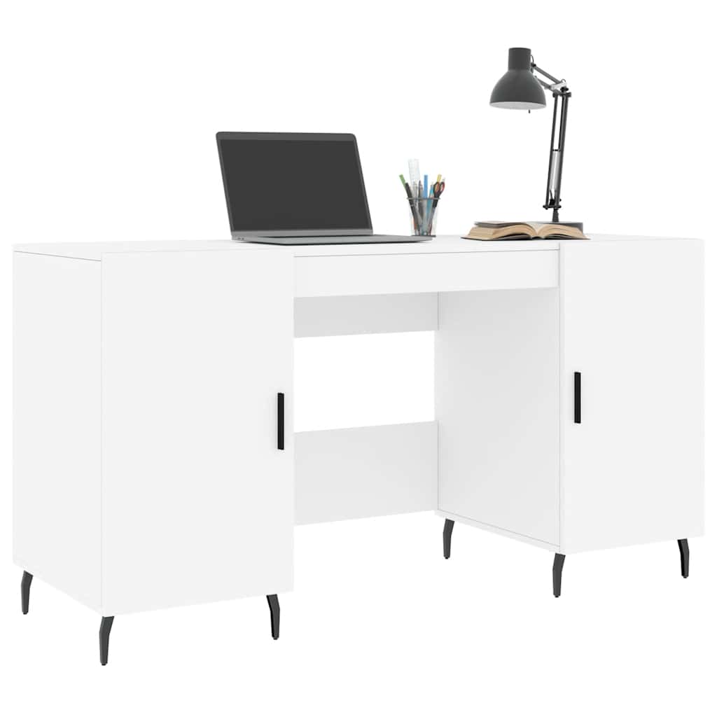 White Desk 140x50x75 cm Particleboard
