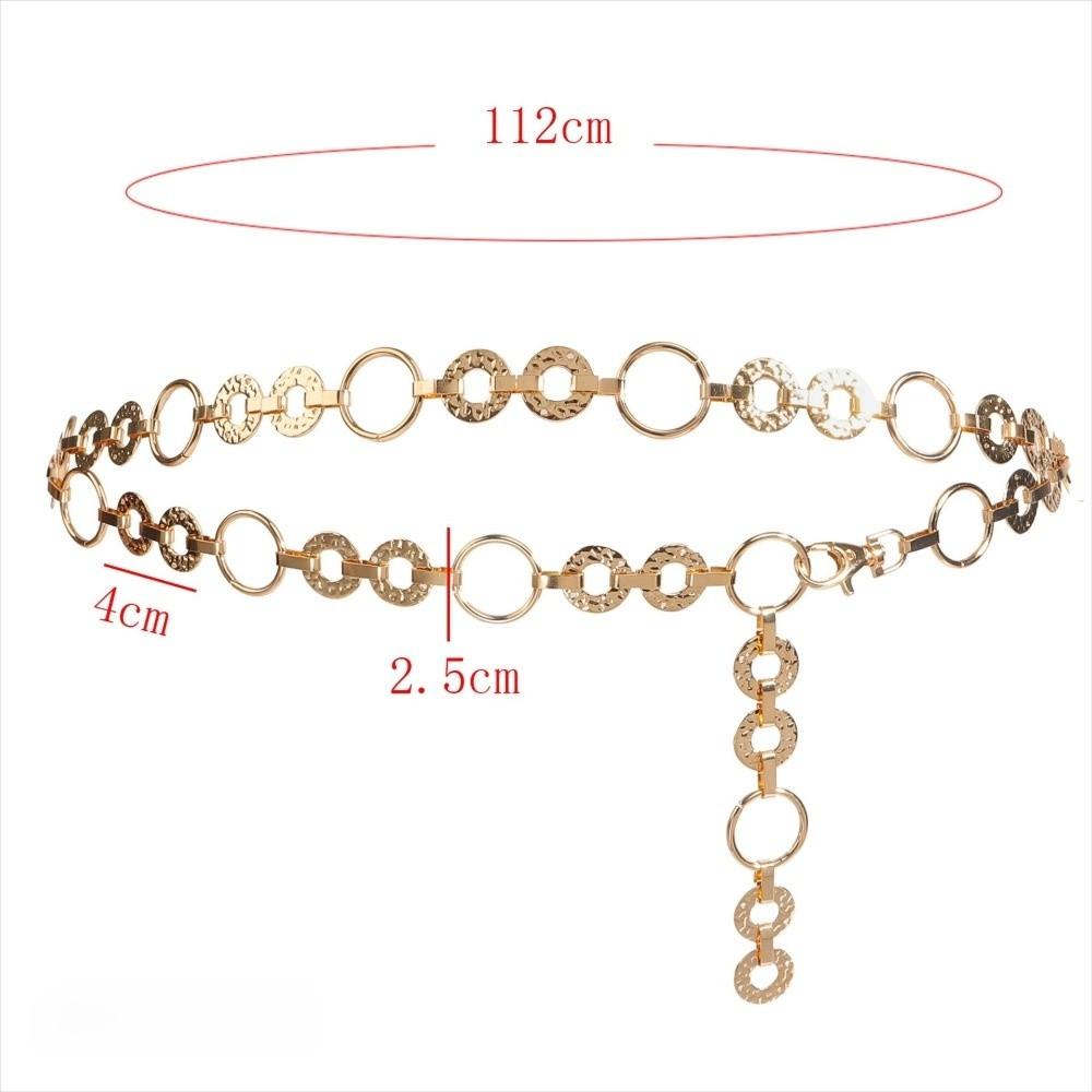 Metal Waist Chain Belt Adjustable Ladies Fashion Chain Fashion Body Link Belts for Jeans Dress
