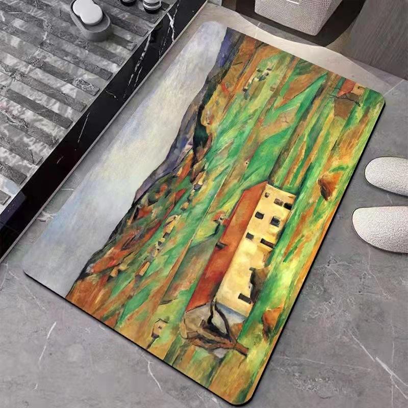 Notte Stellata & Campo di Grano Arte Impressionista Tappeto Blu Giallo Morbido Antiscivolo Tappeto per Soggiorno Camera da Letto Decorazione Casa